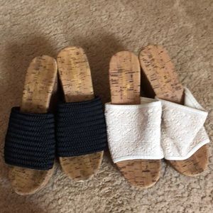 Two pairs of wedge sandals
